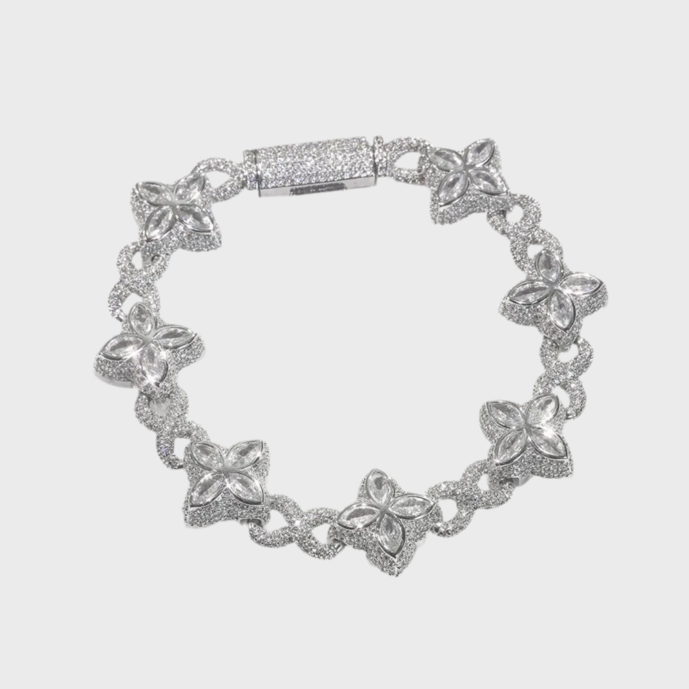 Snow Clover Armband - Weissgold