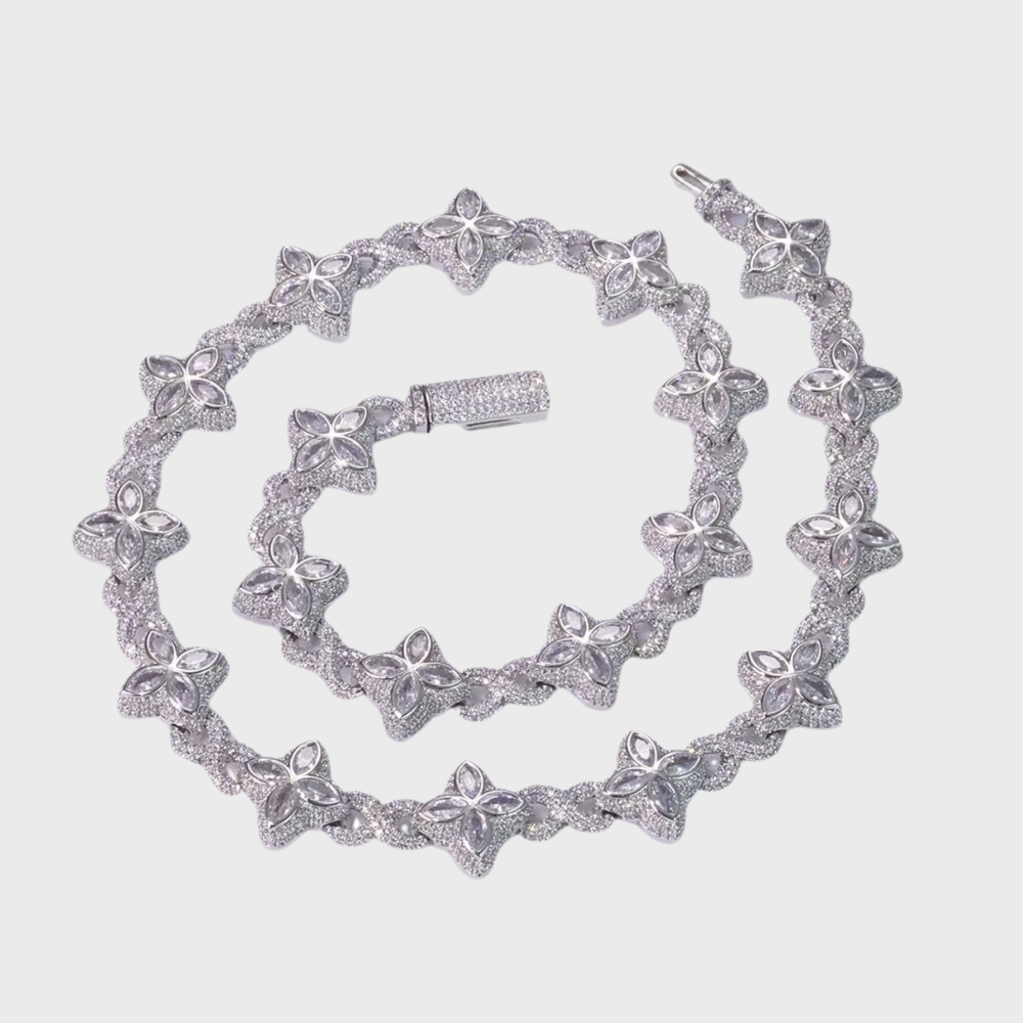 Snow Clover Chain - Weissgold