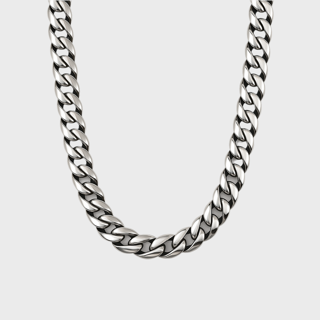 Clean Cubana Kette - 6 mm Weissgold