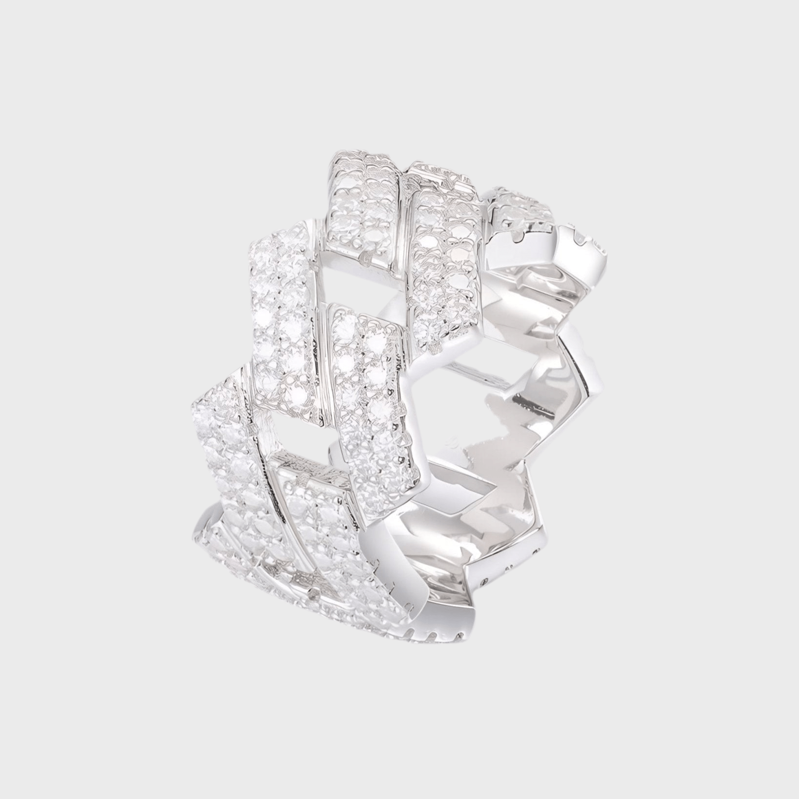 Moissanit Prong Cuban Ring - 925 Sterling Silber – Exklusiver Schmuck aus 925 Sterling Silber mit brillantem Silberglanz, optional veredelt mit VVS Moissanite Steinen – edel, hautverträglich & anlaufgeschützt