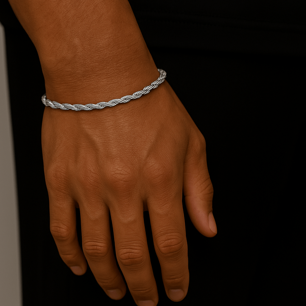 Clean Rope Armband - 6 mm Weissgold