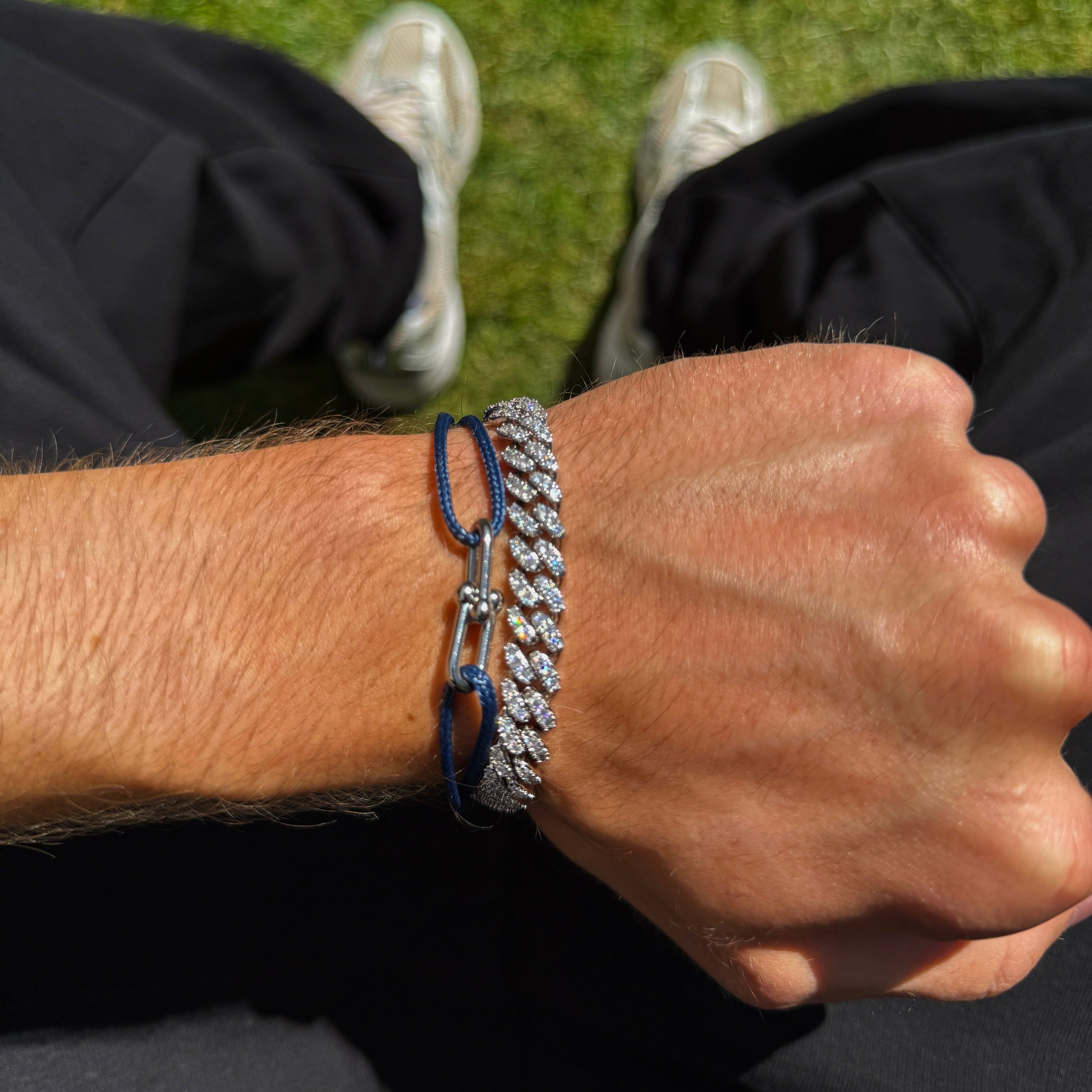 Icy Cubana Armband - 8 mm Weissgold