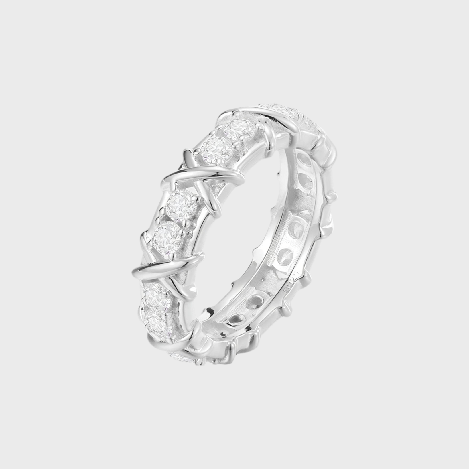 Moissanit Ewigkeitsring - 925 Sterling Silber – Exklusiver Schmuck aus 925 Sterling Silber mit brillantem Silberglanz, optional veredelt mit VVS Moissanite Steinen – edel, hautverträglich & anlaufgeschützt