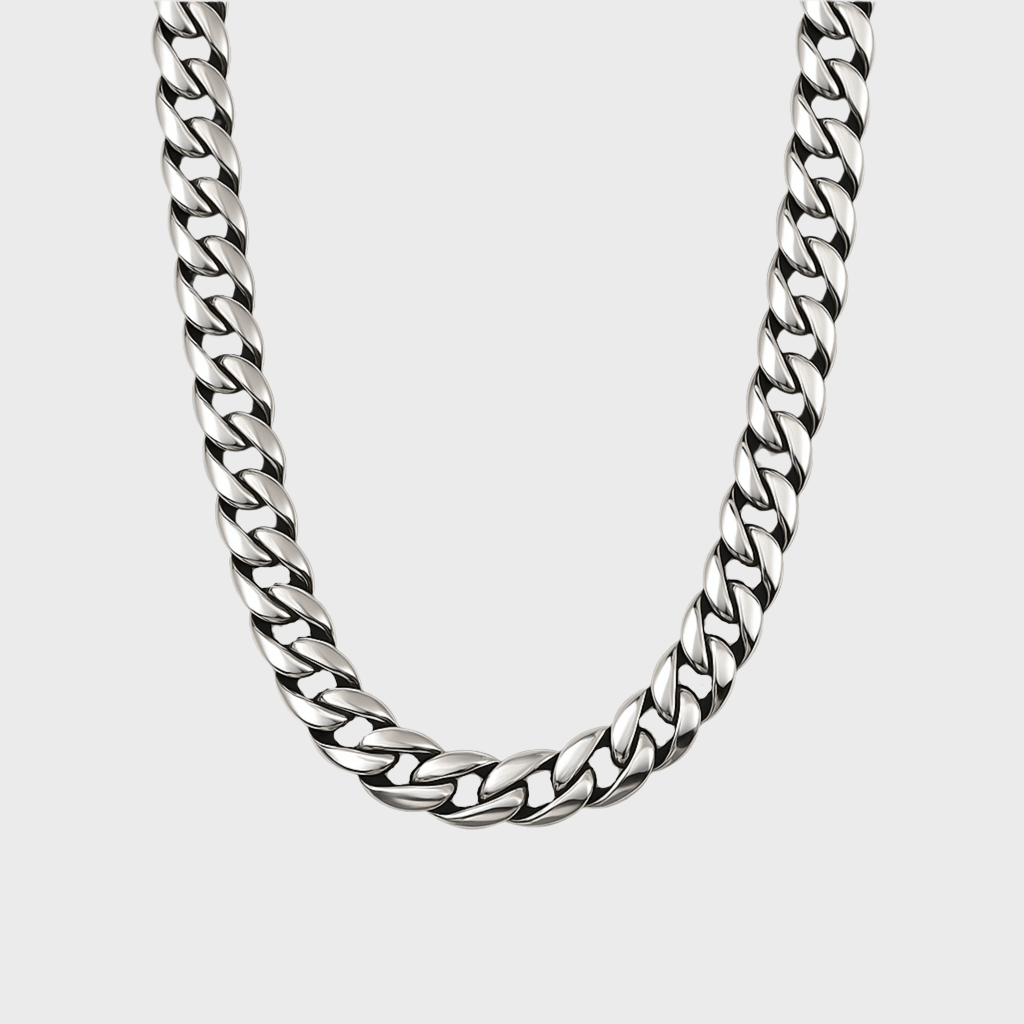 Clean Cubana Kette - 6 mm Weissgold