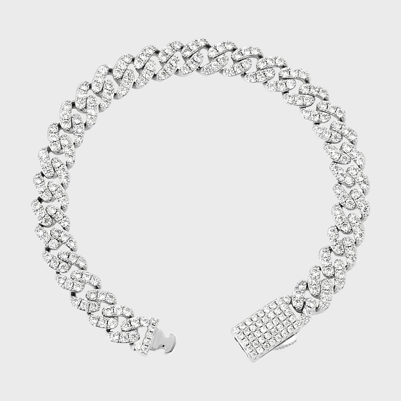 Icy Cubana Armband - 8 mm Weissgold