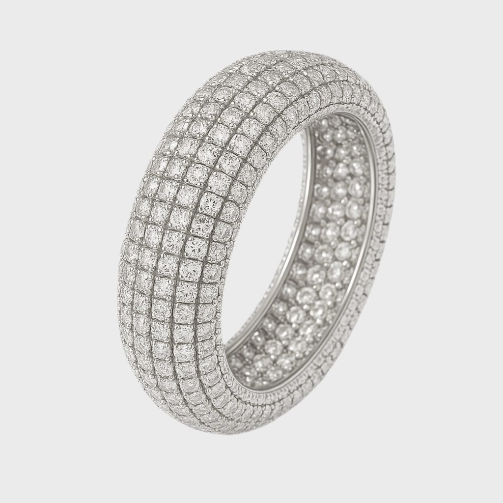 Arctic Ring - 6 mm Weissgold – Hochwertiger Schmuck aus rostfreiem Edelstahl & Titanium Steel mit funkelnden Zirkonia-Steinen, wasserfest & kratzfest – ideal für den Alltag