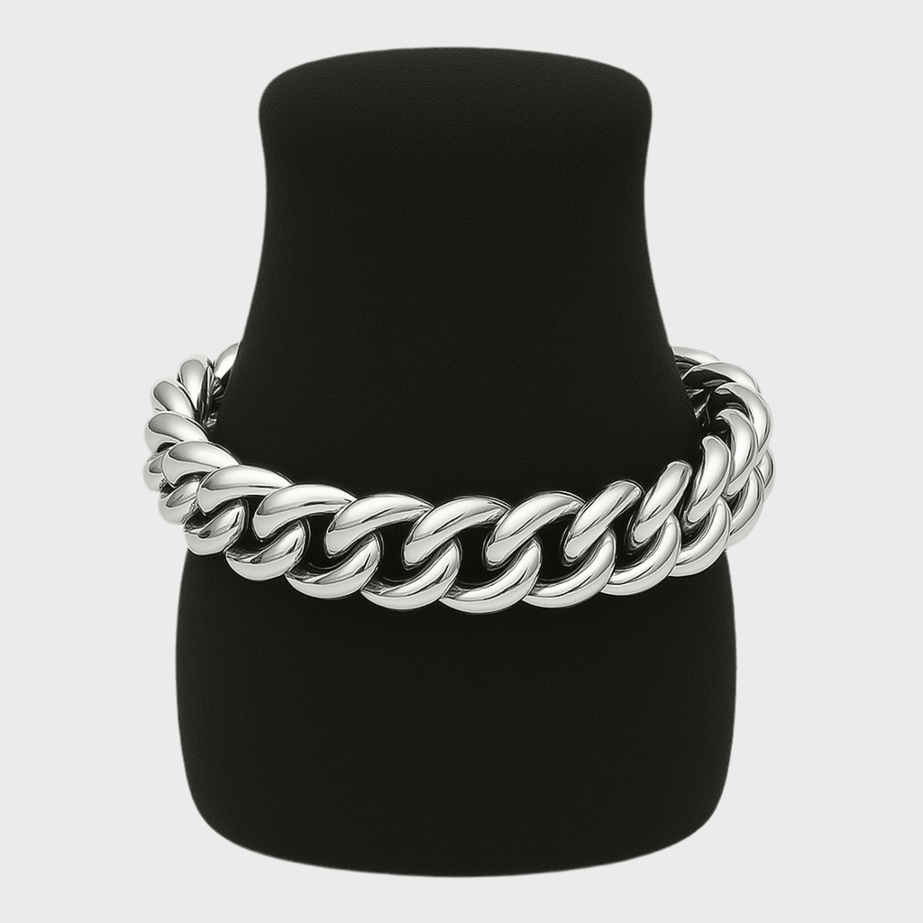 Clean Cubana Armband - 12 mm Weissgold – hochwertiger Unisex Schmuck aus Weißgold mit Zirkonia | wasserfest & langlebig – Velorys