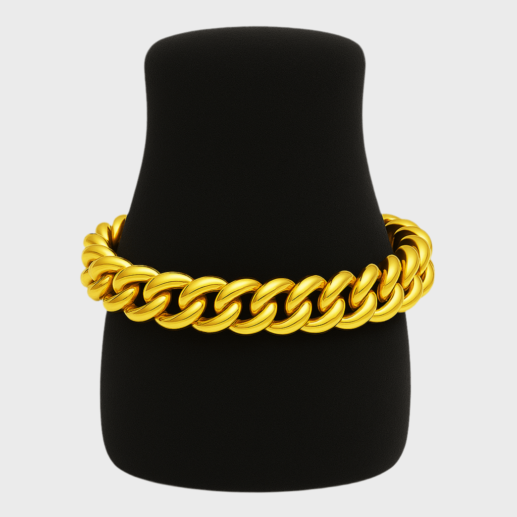 Clean Cubana Armband - 6 mm 18K vergoldet – 18K vergoldeter Schmuck aus Edelstahl & Titanium Steel mit funkelnden Zirkonia-Steinen, wasserfest, farbbeständig & ideal für den Alltag