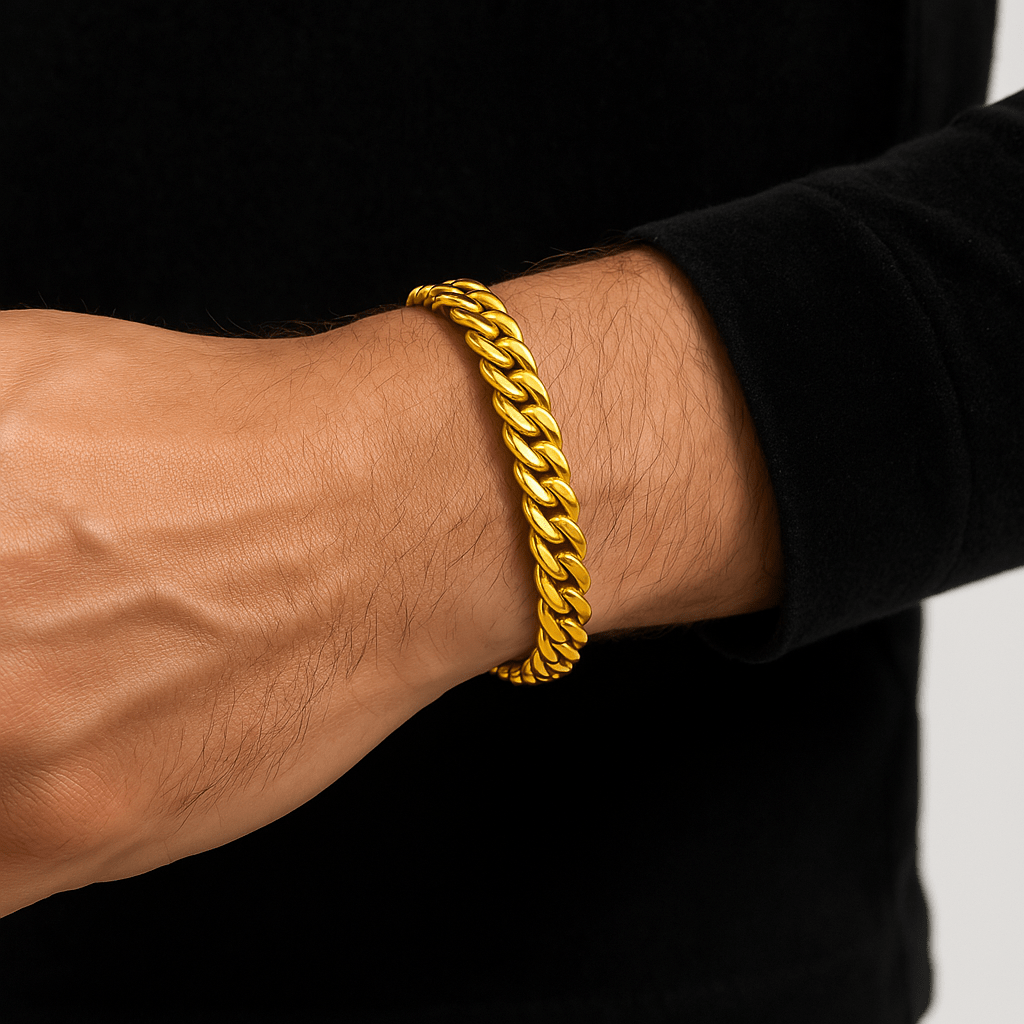 Clean Cubana Armband - 6 mm 18K vergoldet – 18k vergoldeter Unisex Schmuck aus Edelstahl mit Zirkonia | wasserfest & langlebig – Velorys