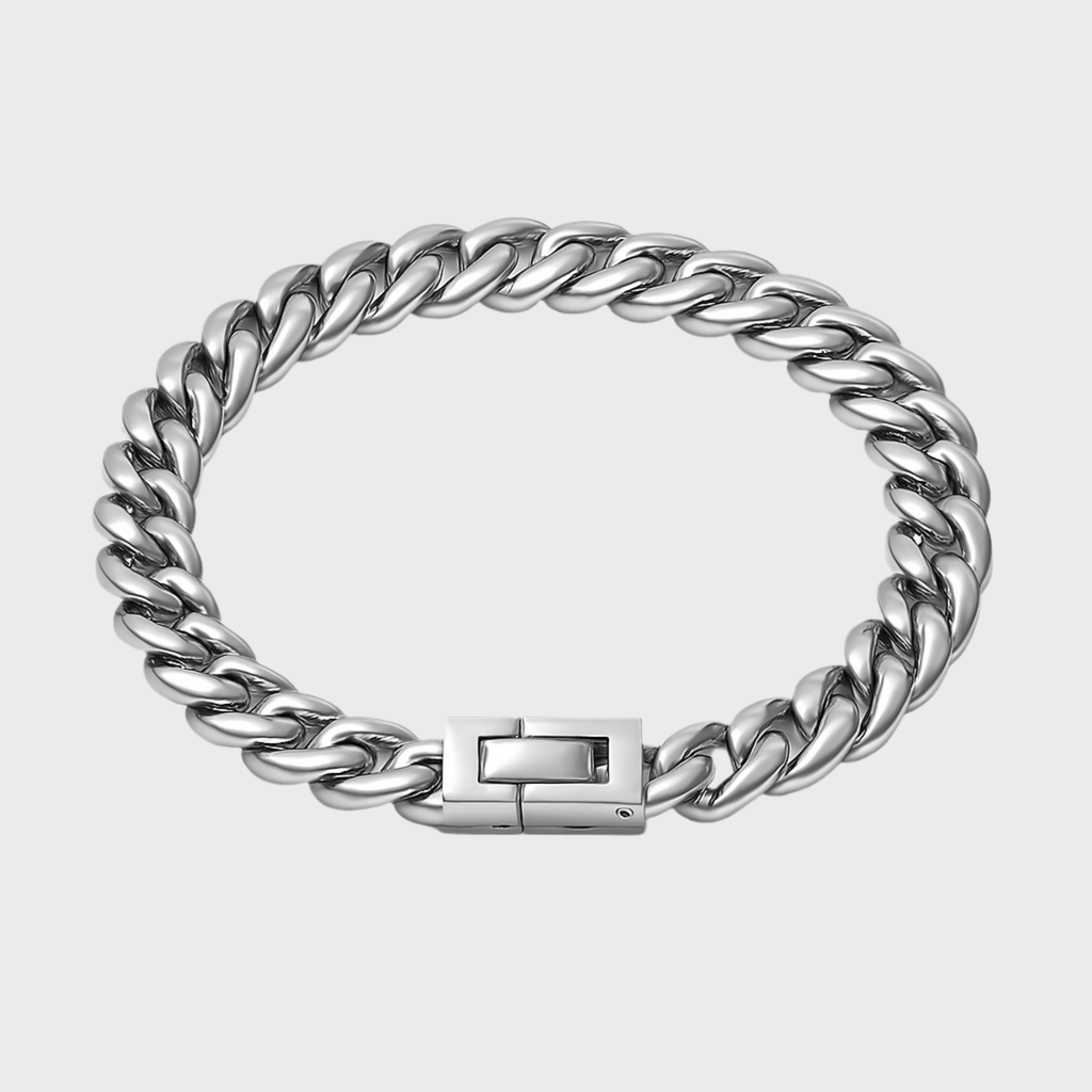 Clean Cubana Armband - 6 mm Weissgold – hochwertiger Unisex Schmuck aus Weißgold mit Zirkonia | wasserfest & langlebig – Velorys