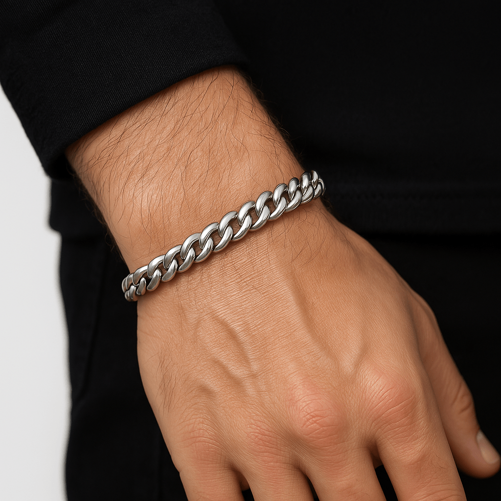 Clean Cubana Armband - 6 mm Weissgold – hochwertiger Unisex Schmuck aus Weißgold mit Zirkonia | wasserfest & langlebig – Velorys