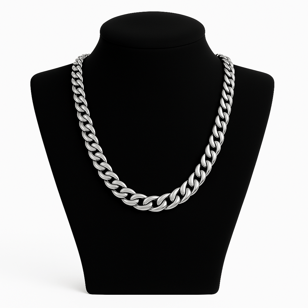 Clean Cubana Kette - 12 mm Weissgold – hochwertiger Unisex Schmuck aus Weißgold mit Zirkonia | wasserfest & langlebig – Velorys