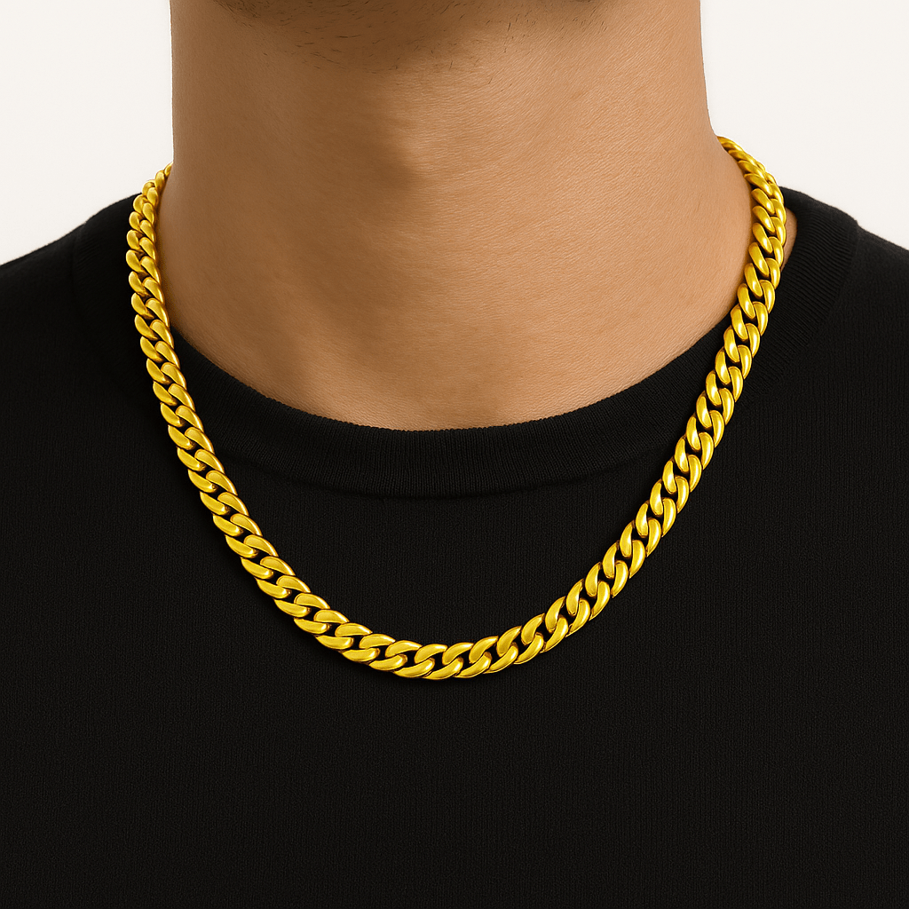 Clean Cubana Kette - 6 mm 18K vergoldet – 18k vergoldeter Unisex Schmuck aus Edelstahl mit Zirkonia | wasserfest & langlebig – Velorys