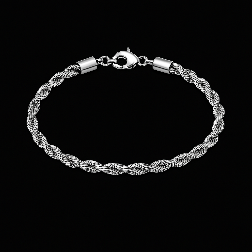 Clean Rope Armband - 6 mm Weissgold