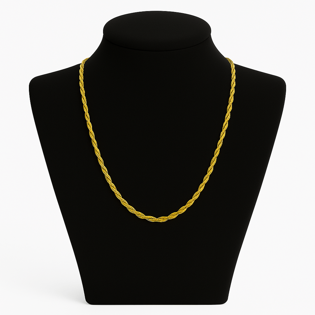 Clean Rope Kette - 3 mm 18K vergoldet – 18k vergoldeter Unisex Schmuck aus Edelstahl mit Zirkonia | wasserfest & langlebig – Velorys