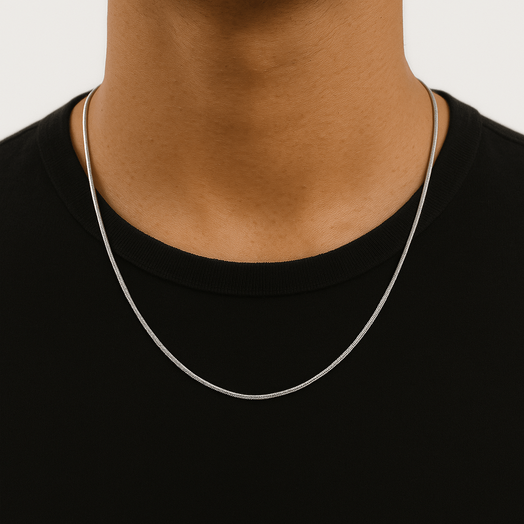 Clean Snake Kette - 2 mm Weissgold – hochwertiger Unisex Schmuck aus Weißgold mit Zirkonia | wasserfest & langlebig – Velorys