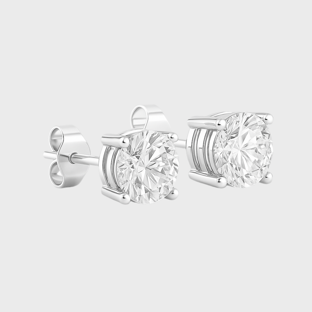 Drip Ohrringe - Weissgold – Hochwertiger Schmuck aus rostfreiem Edelstahl & Titanium Steel mit funkelnden Zirkonia-Steinen, wasserfest & kratzfest – ideal für den Alltag