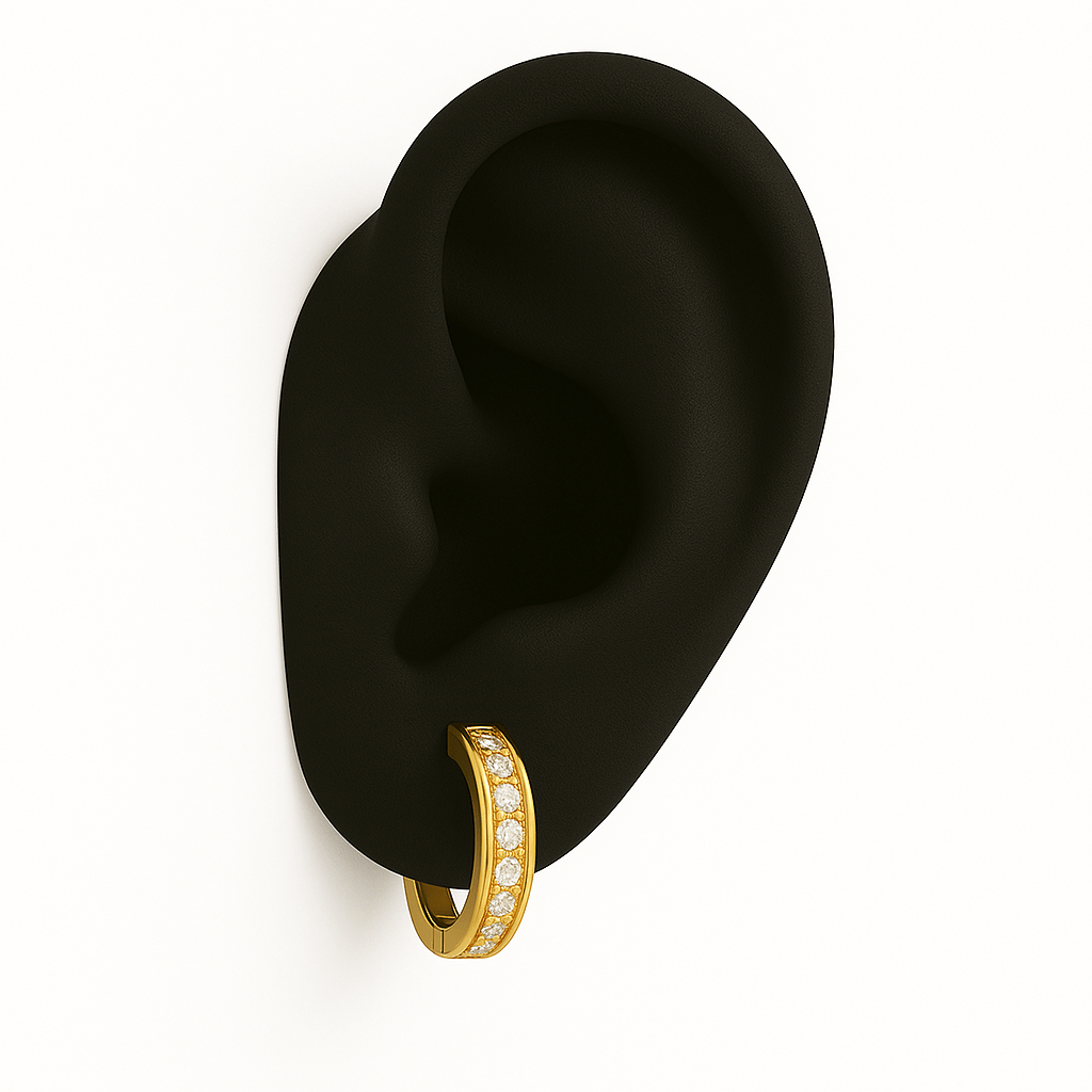 Frosties Ohrringe - 18K vergoldet – 18K vergoldeter Schmuck aus Edelstahl & Titanium Steel mit funkelnden Zirkonia-Steinen, wasserfest, farbbeständig & ideal für den Alltag