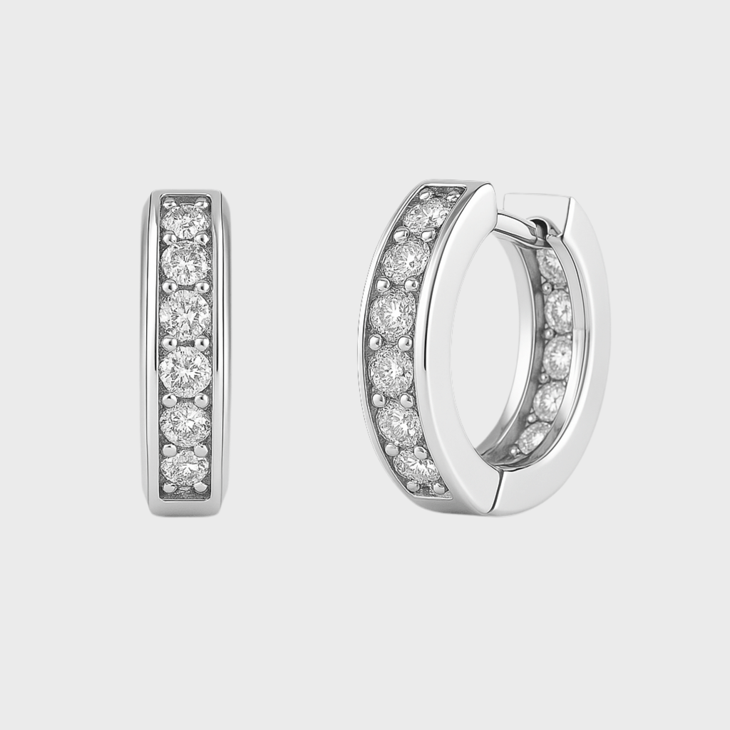 Frosties Ohrringe - Weissgold – Hochwertiger Schmuck aus rostfreiem Edelstahl & Titanium Steel mit funkelnden Zirkonia-Steinen, wasserfest & kratzfest – ideal für den Alltag