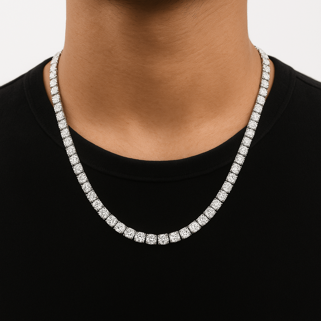 Ice Breaker Kette - 4 mm Weissgold – hochwertiger Unisex Schmuck aus Weißgold mit Zirkonia | wasserfest & langlebig – Velorys