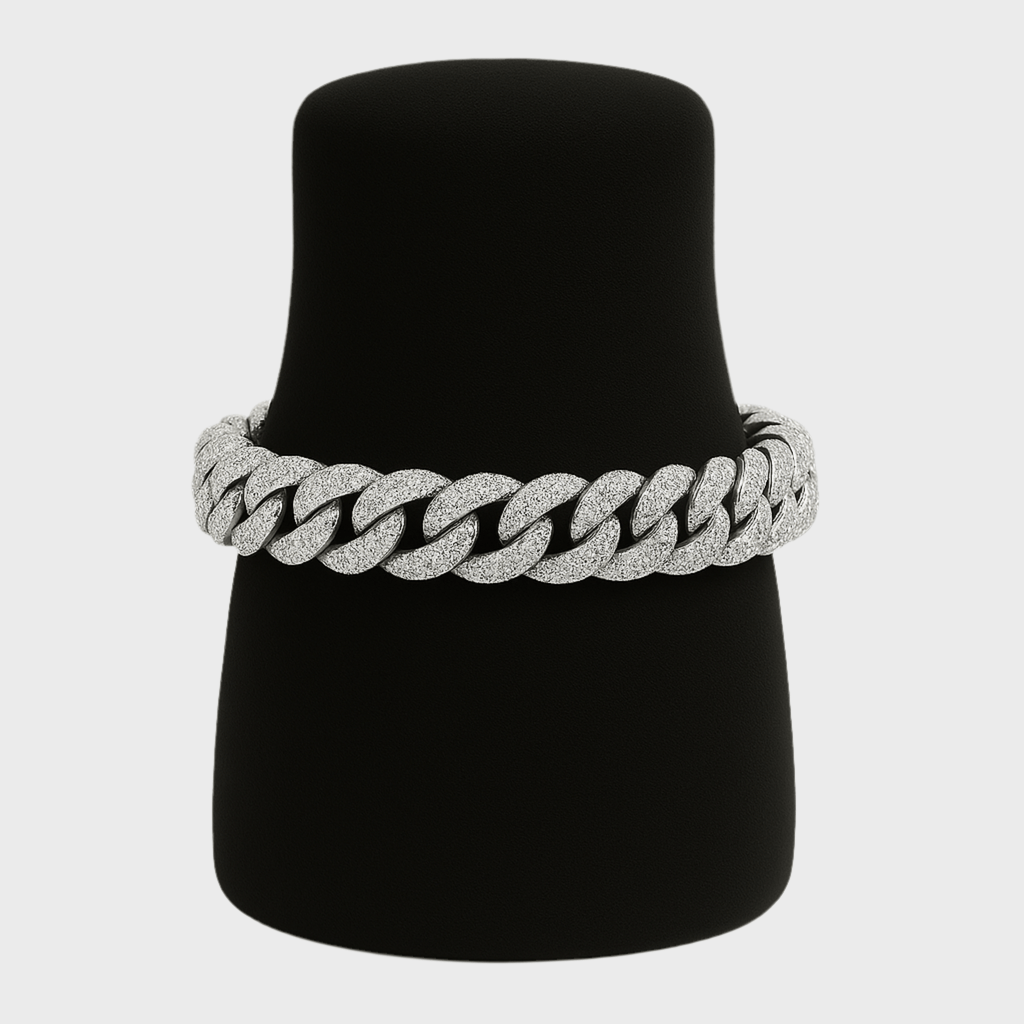 Icy Cubana Armband - 8 mm Weissgold – hochwertiger Unisex Schmuck aus Weißgold mit Zirkonia | wasserfest & langlebig – Velorys