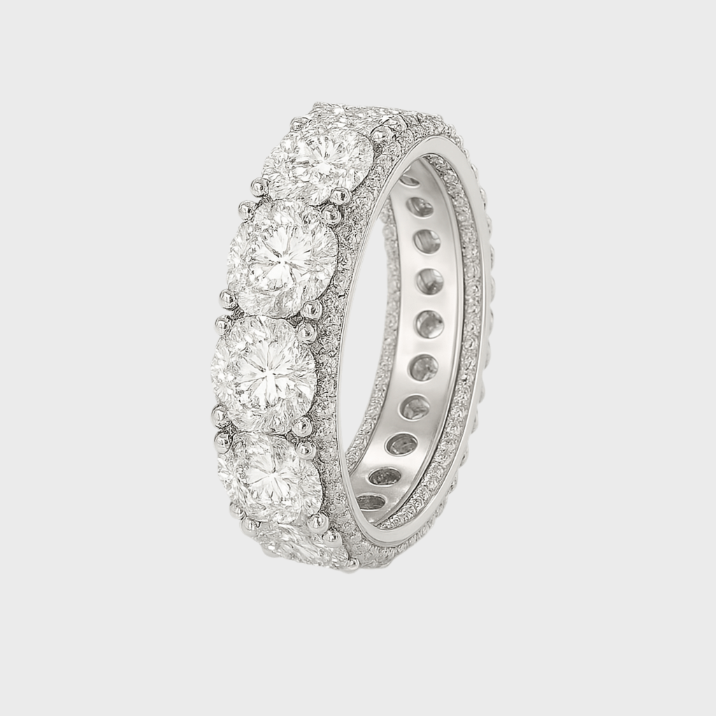 Icy Icicle Ring - Weissgold – Hochwertiger Schmuck aus rostfreiem Edelstahl & Titanium Steel mit funkelnden Zirkonia-Steinen, wasserfest & kratzfest – ideal für den Alltag