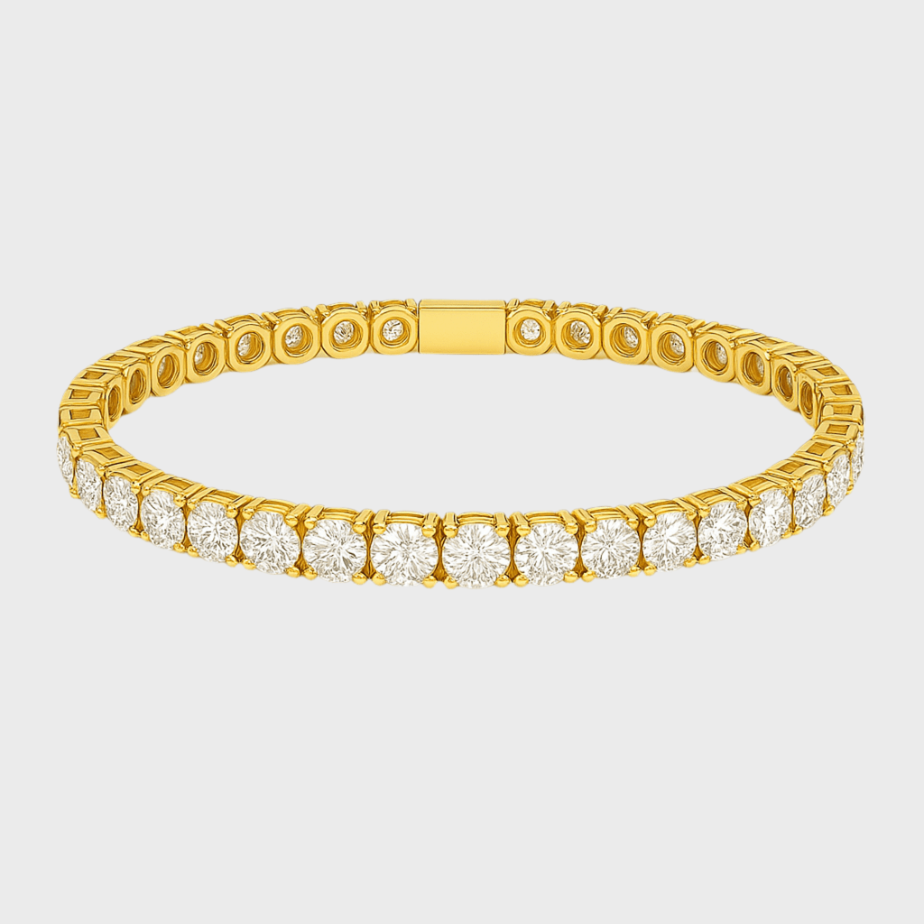 Tennisboy Armband - 5 mm 18K vergoldet – 18K vergoldeter Schmuck aus Edelstahl & Titanium Steel mit funkelnden Zirkonia-Steinen, wasserfest, farbbeständig & ideal für den Alltag