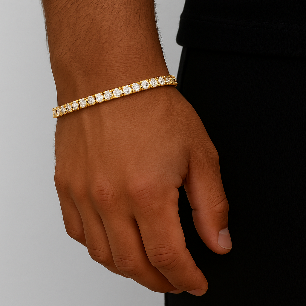 Tennisboy Armband - 3 mm 18K vergoldet