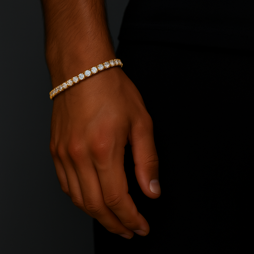Tennisboy Armband - 3 mm 18K vergoldet