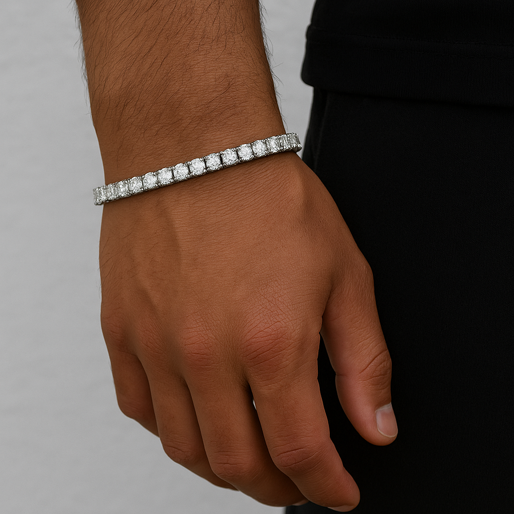 Tennisboy Armband - 3 mm Weissgold