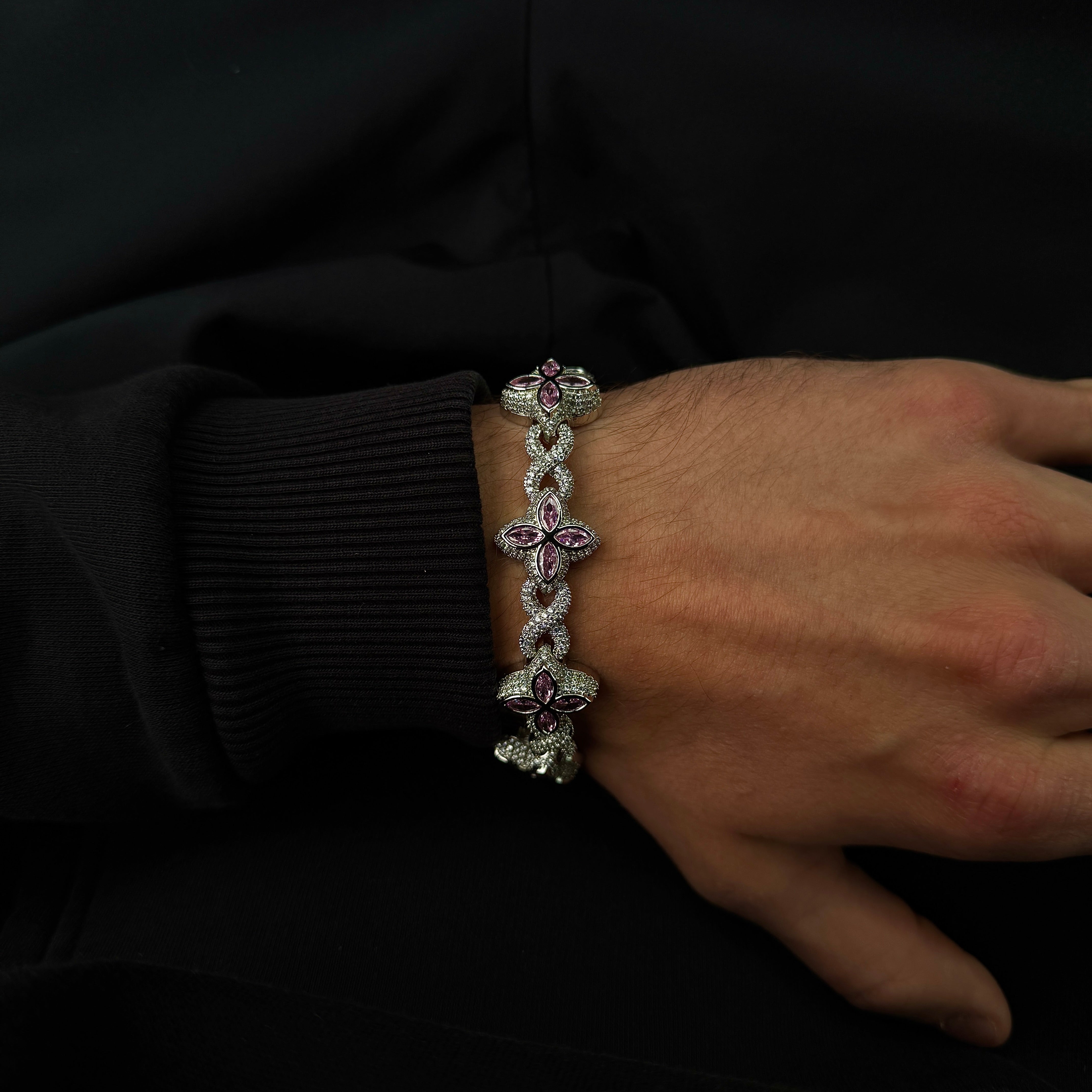 Blush Clover Armband - Weissgold