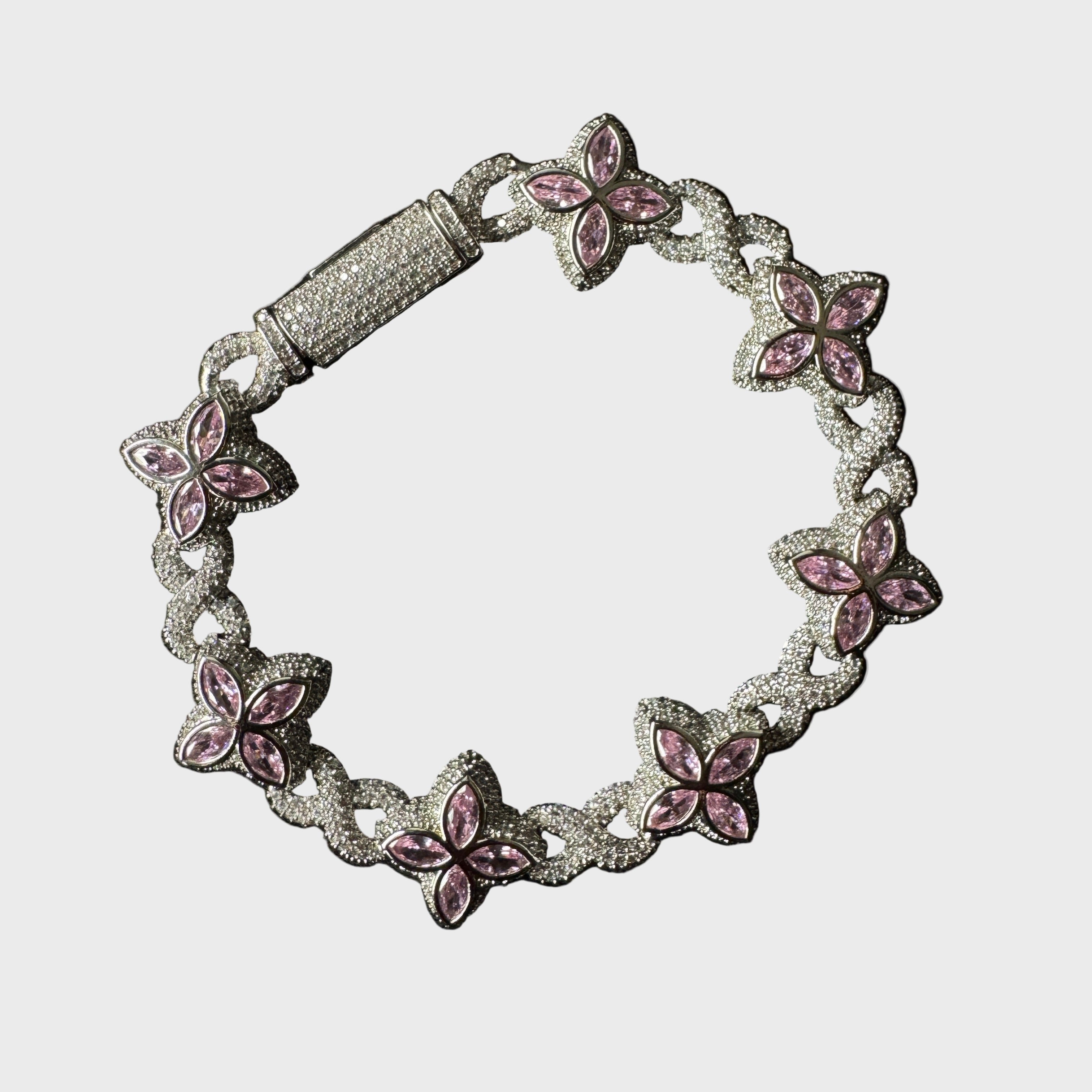 Blush Clover Armband - Weissgold