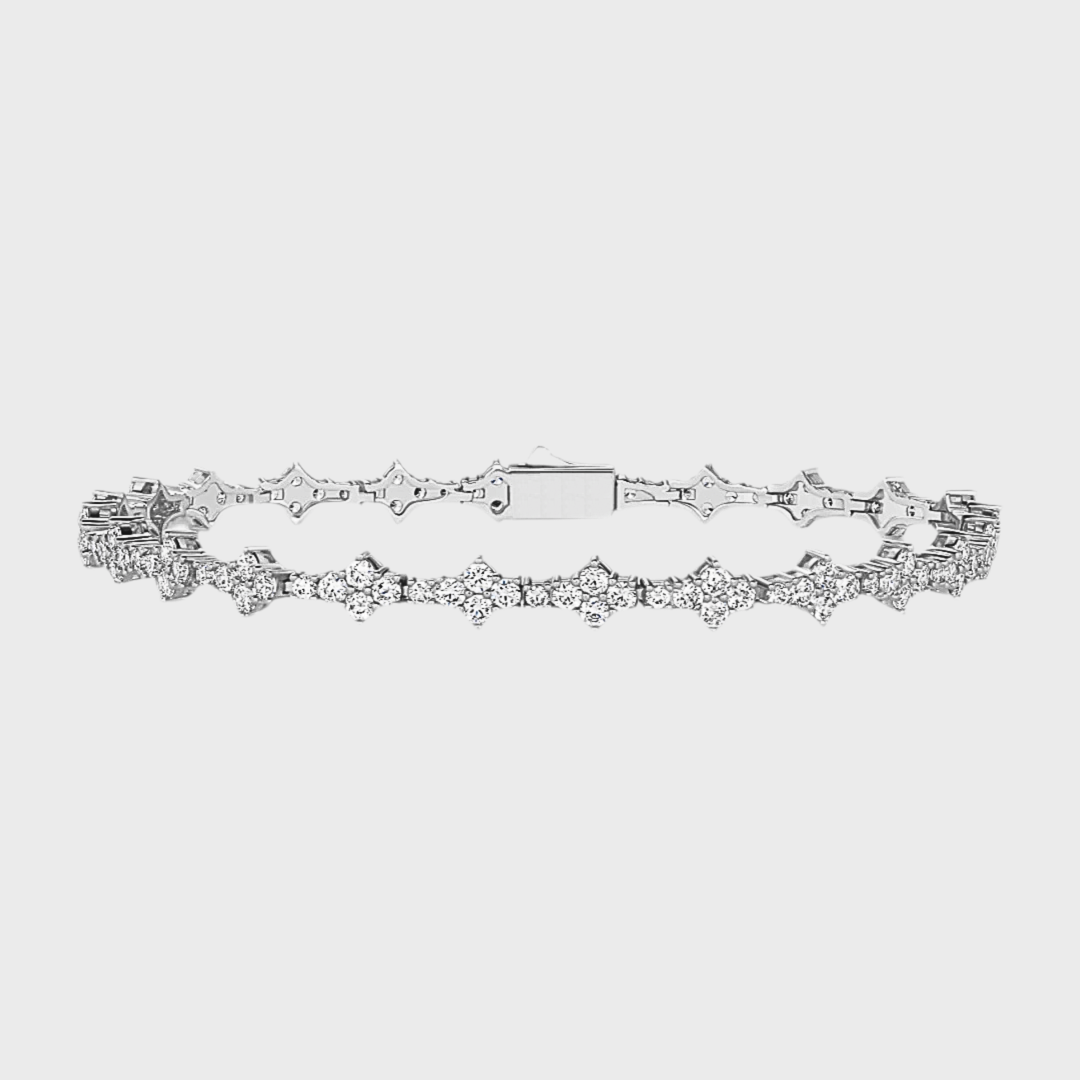 Honeycomb Armband - 3 mm Weissgold – hochwertiger Unisex Schmuck aus Weißgold mit Zirkonia | wasserfest & langlebig – Velorys