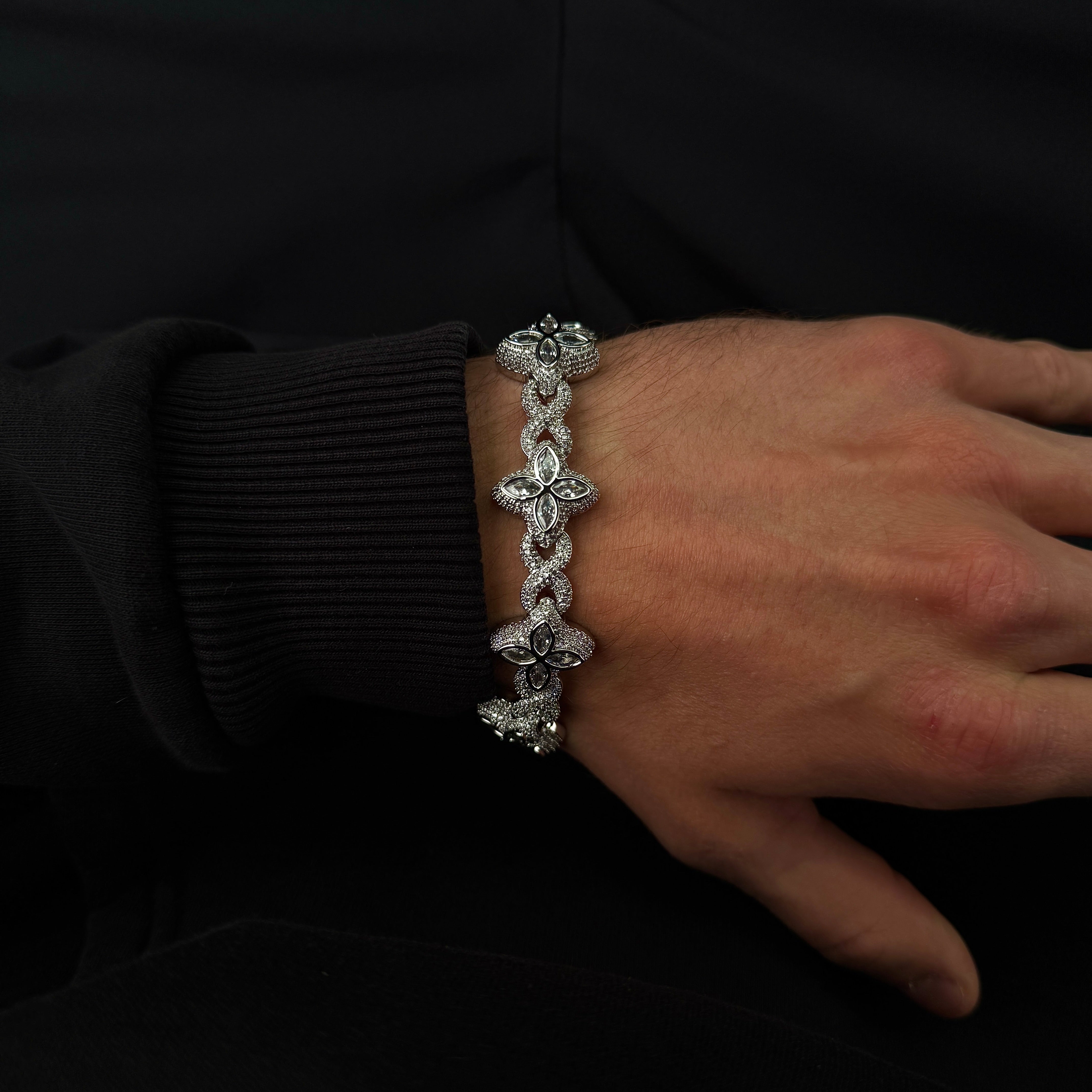 Snow Clover Armband - Weissgold