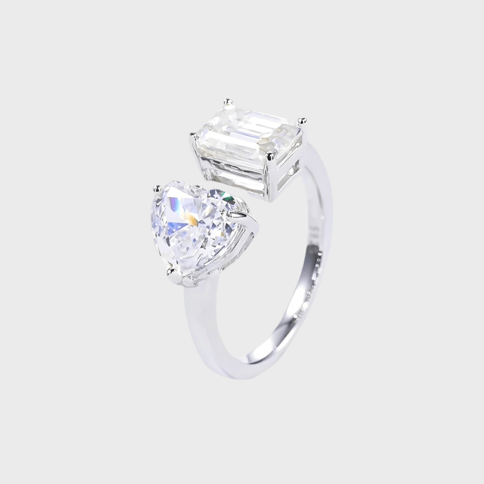 Moissanit Liebesring - 925 Sterling Silber – Exklusiver Schmuck aus 925 Sterling Silber mit brillantem Silberglanz, optional veredelt mit VVS Moissanite Steinen – edel, hautverträglich & anlaufgeschützt
