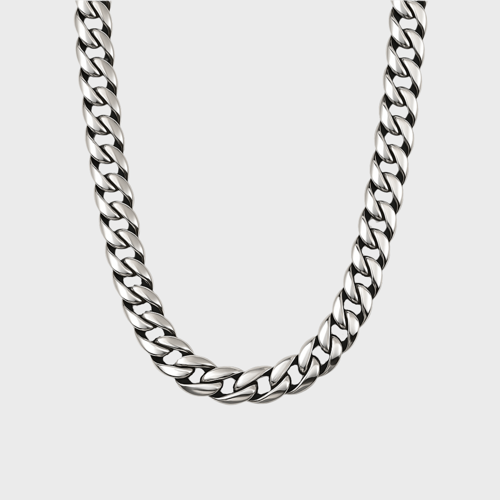 Clean Cubana Kette - 6 mm Weissgold