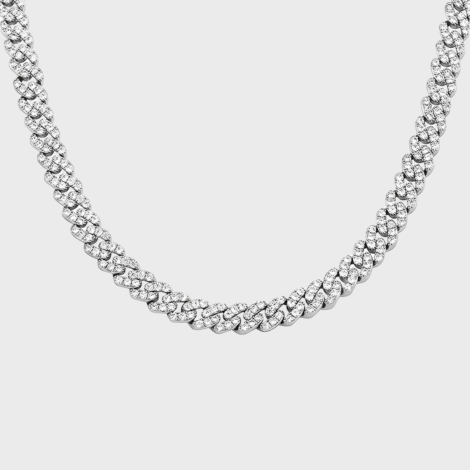 Icy Cubana Kette - 8 mm Weissgold