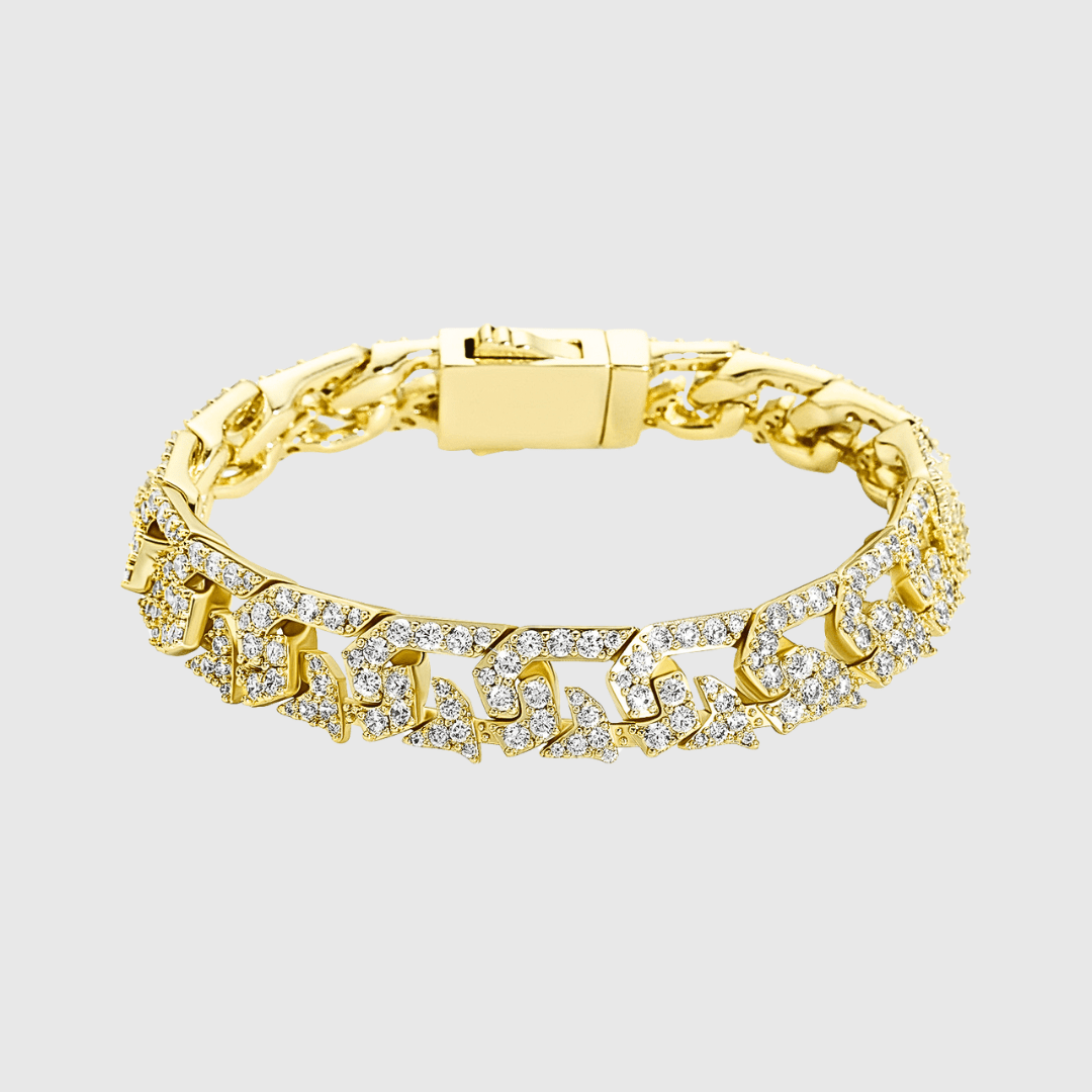 Chunky Cuban Armband 18k Gold mit VVS CZ Steinen – 10mm Breite für Herren und Damen, Elegantes Schmuckstück für besondere Anlässe-1