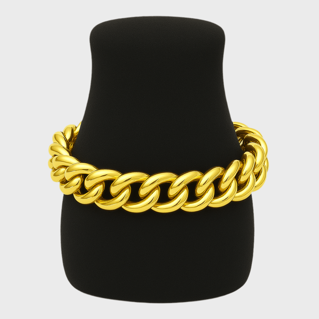 Clean Cubana Armband - 12 mm 18K vergoldet – 18k vergoldeter Unisex Schmuck aus Edelstahl mit Zirkonia | wasserfest & langlebig – Velorys