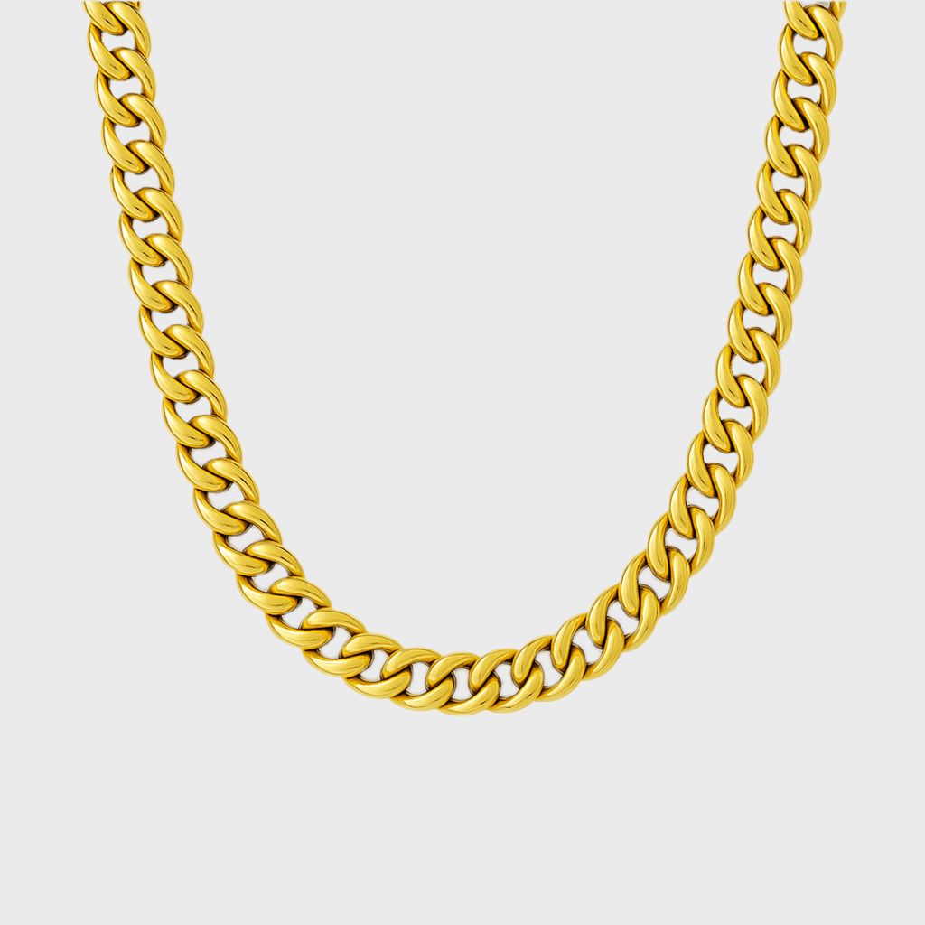 Clean Cubana Kette - 6 mm 18K vergoldet – 18k vergoldeter Unisex Schmuck aus Edelstahl mit Zirkonia | wasserfest & langlebig – Velorys