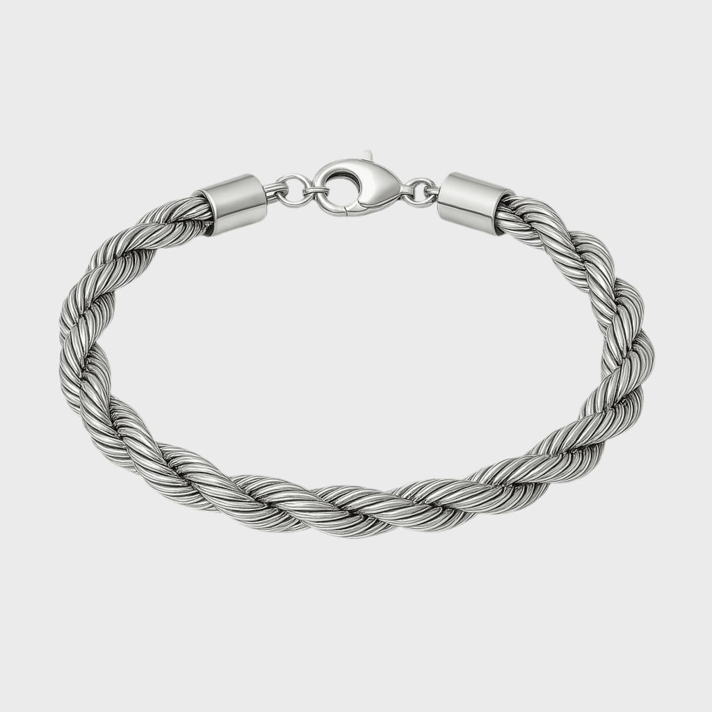 Clean Rope Armband - 6 mm Weissgold – hochwertiger Unisex Schmuck aus Weißgold mit Zirkonia | wasserfest & langlebig – Velorys