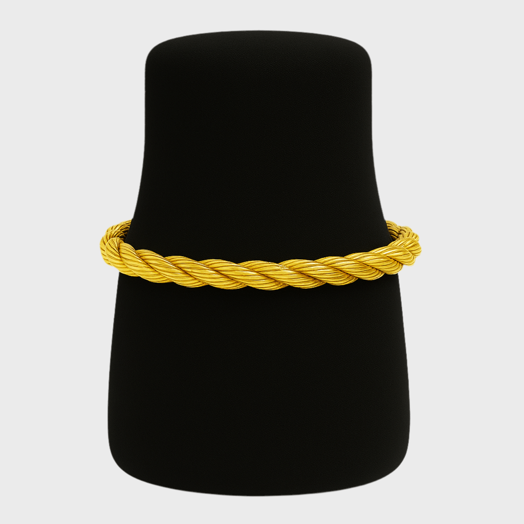 Clean Rope Armband - 6mm 18K vergoldet – 18k vergoldeter Unisex Schmuck aus Edelstahl mit Zirkonia | wasserfest & langlebig – Velorys