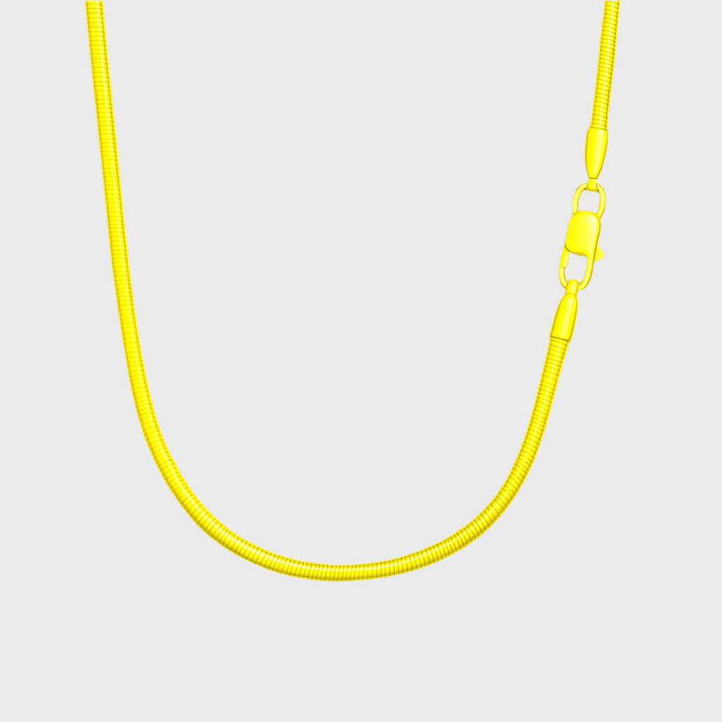 Clean Snake Kette - 2 mm 18K vergoldet – 18k vergoldeter Unisex Schmuck aus Edelstahl mit Zirkonia | wasserfest & langlebig – Velorys