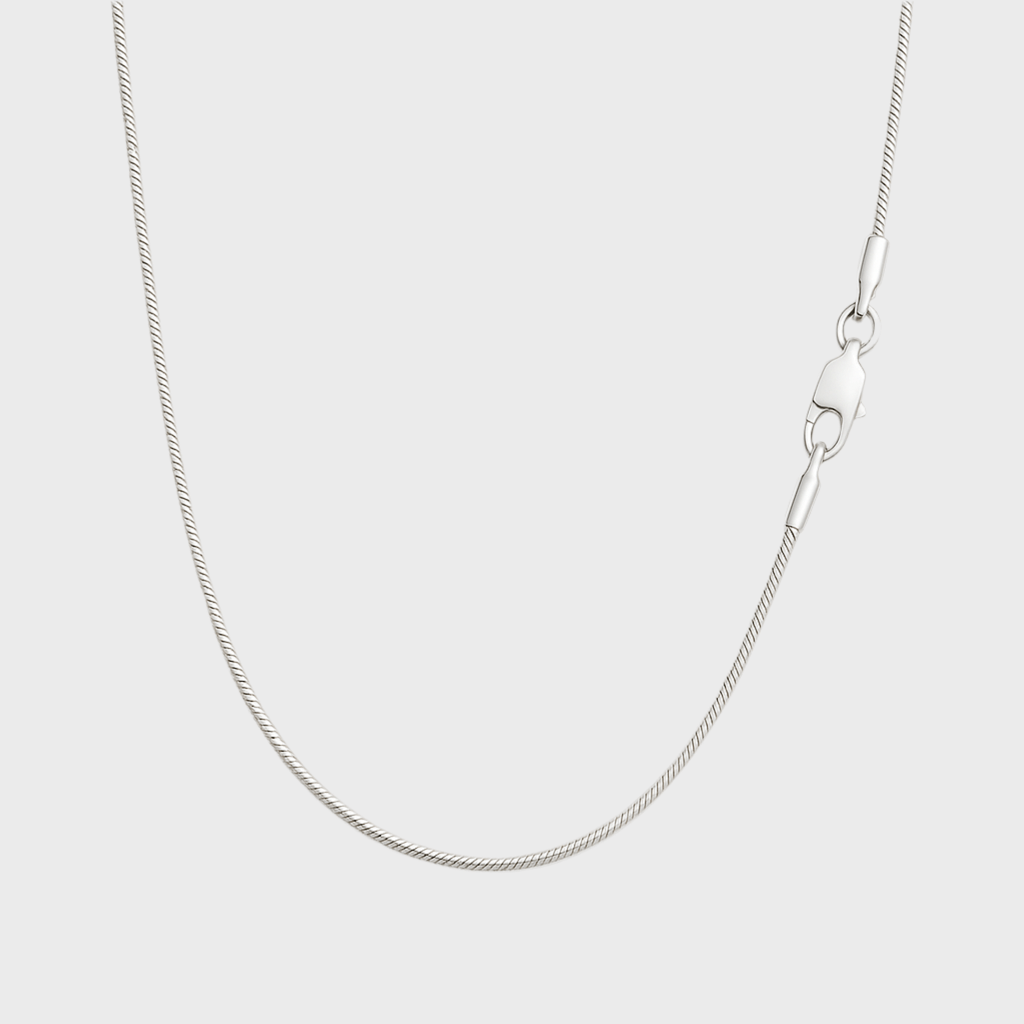 Clean Snake Kette - 2 mm Weissgold – hochwertiger Unisex Schmuck aus Weißgold mit Zirkonia | wasserfest & langlebig – Velorys