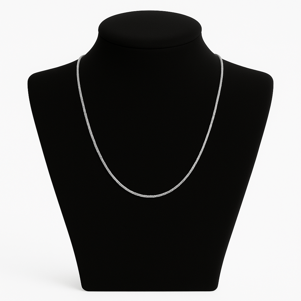 Clean Snake Kette - 2 mm Weissgold – hochwertiger Unisex Schmuck aus Weißgold mit Zirkonia | wasserfest & langlebig – Velorys