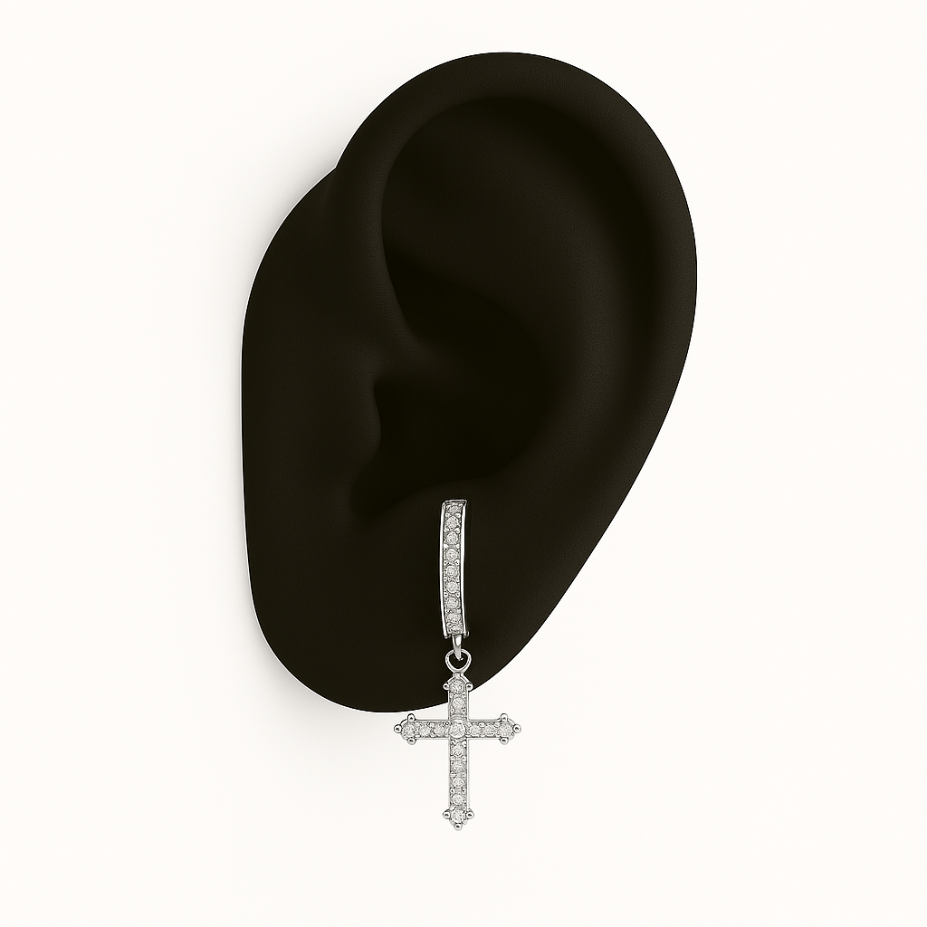 Faith Ohrringe - Weissgold – hochwertiger Unisex Schmuck aus Weißgold mit Zirkonia | wasserfest & langlebig – Velorys