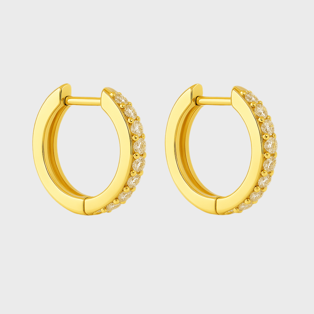 Hoops Ohrringe - 18K vergoldet – 18k vergoldeter Unisex Schmuck aus Edelstahl mit Zirkonia | wasserfest & langlebig – Velorys