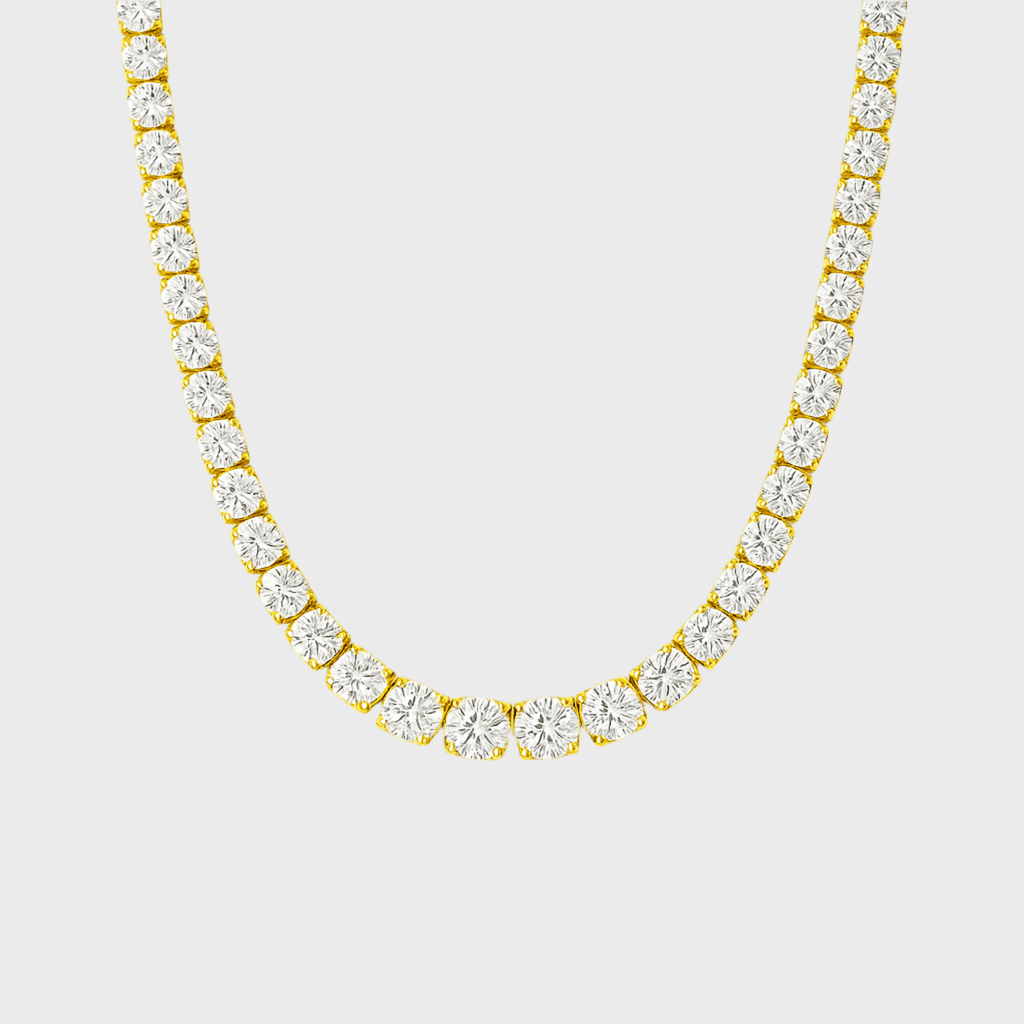 Ice Breaker Kette - 5 mm 18K vergoldet – 18k vergoldeter Unisex Schmuck aus Edelstahl mit Zirkonia | wasserfest & langlebig – Velorys