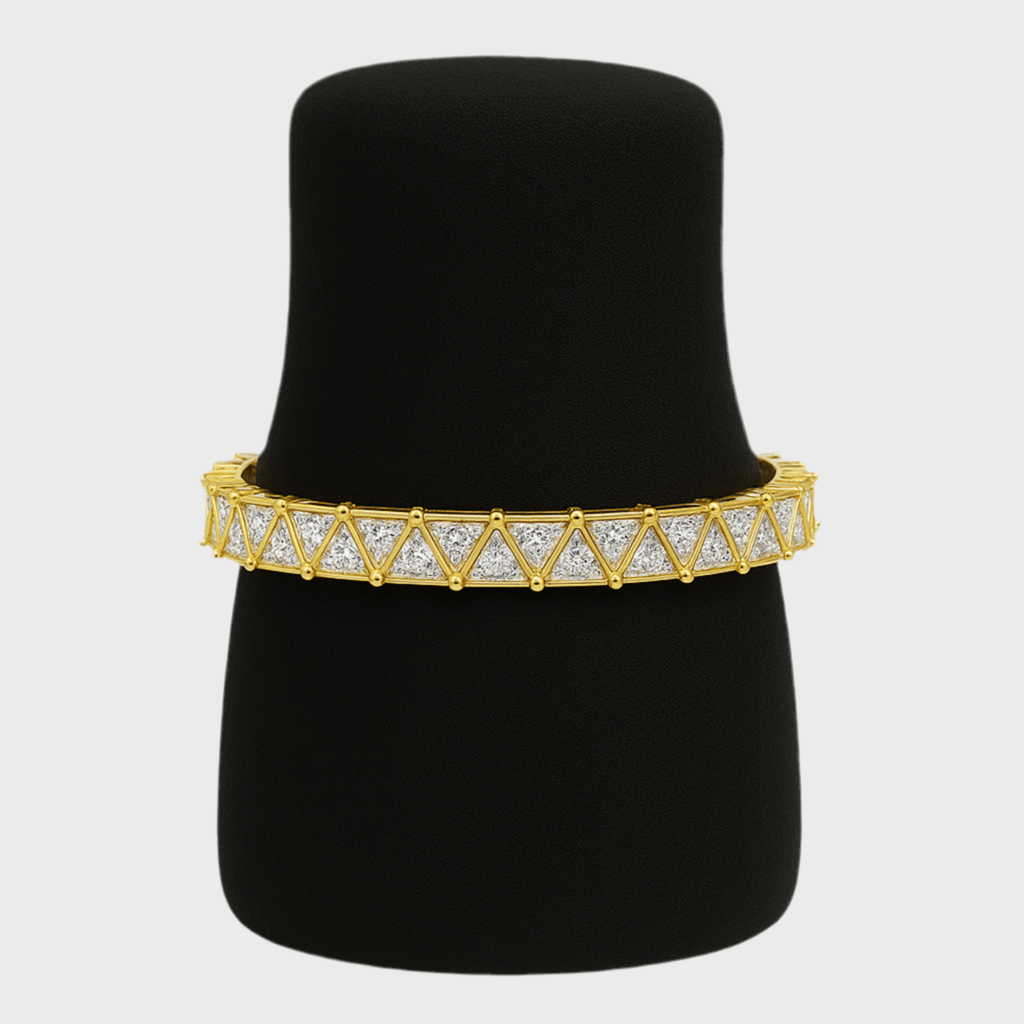 Triangle Tennis Armband - 5 mm 18K vergoldet – 18k vergoldeter Unisex Schmuck aus Edelstahl mit Zirkonia | wasserfest & langlebig – Velorys